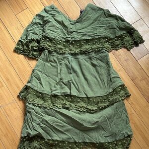 Roaman's Olive Textured Dress